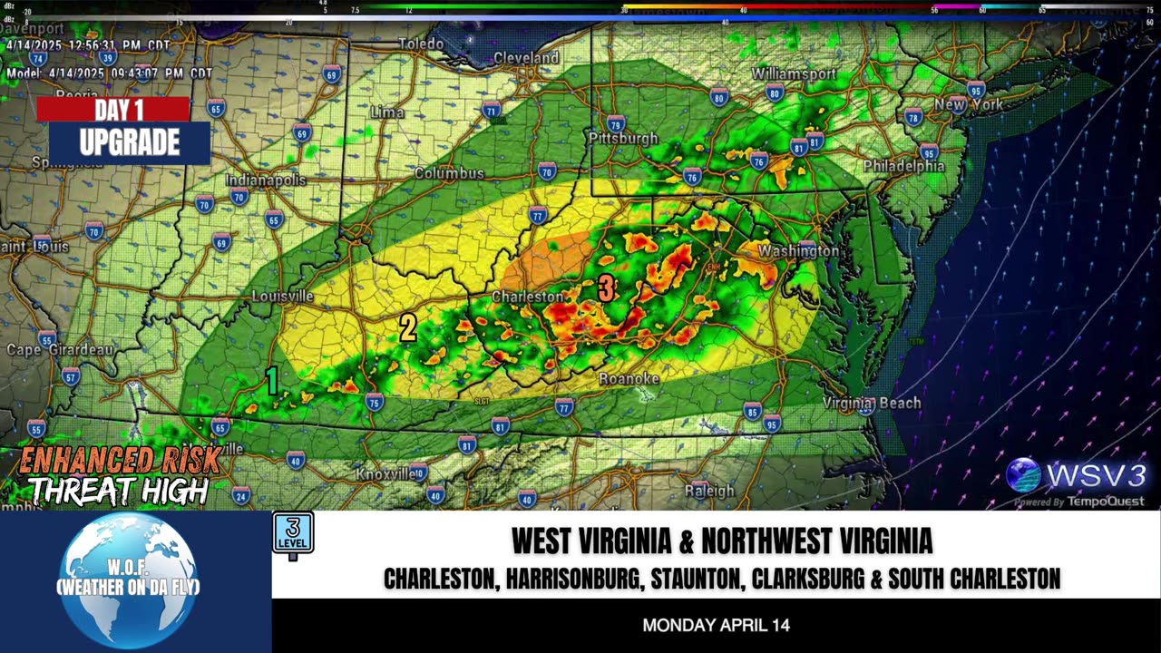 ⚠️ Convective Outlook Day 1 UPGRADE: Threat High! 4/14/25 #shorts #weatherupdate