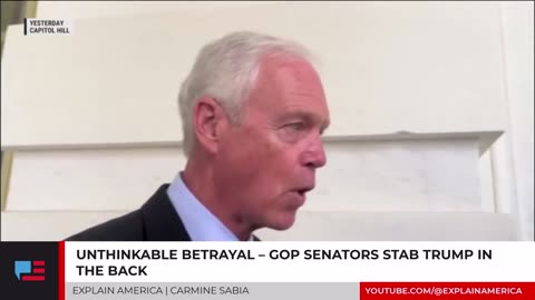 Unthinkable Betrayal - GOP Senators Stab Trump In The Back.