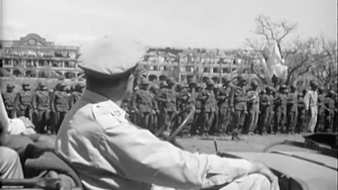 FLAG RAISING CEREMO... - FLAG RAISING CEREMONY, CORREGIDOR, PHILIPPINE ISLANDS ; BOMB - 111-adc-3511
