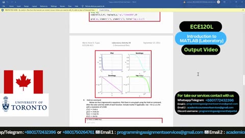 Student Work(Project) | ECE120L – Introduction to MATLAB Lab | University of Toronto