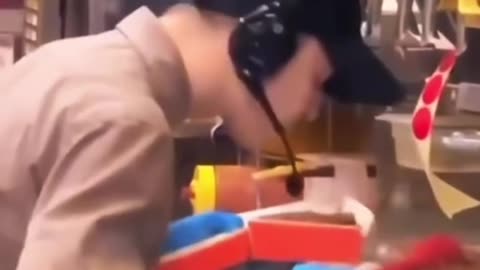 A McDonald's employee has been fired for posting photos A real-life kitchen