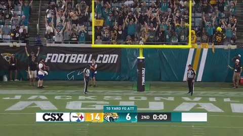 Jacksonville Kicker Cam Little sets NFL record with 70-YARD field goal.