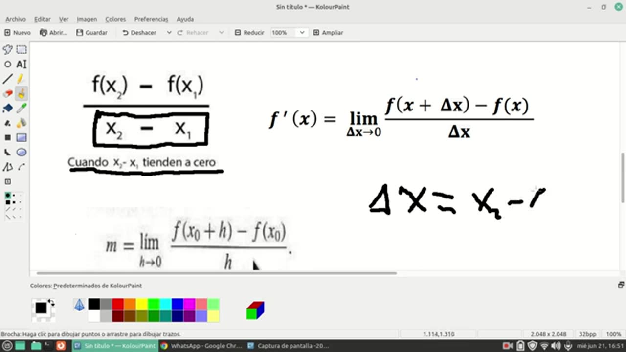 averiguar la gráfica cuya derivada en x=1 es negativa