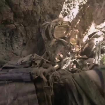 Russian stormtroopers in a Nazi lair, surrounded by dead crests