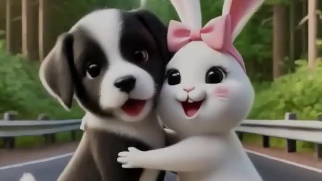Rabbit saves a drowning puppy. The kindness of friends 🐰 #RabbitRescue #CuteAnimals #AnimalRescue