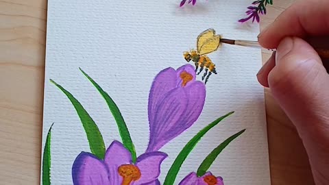 Crocus watercolor artwork