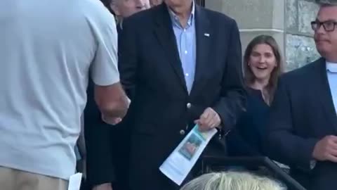 President Biden attended Mass with his family. As he was leaving, everybody shouted, We love you Joe