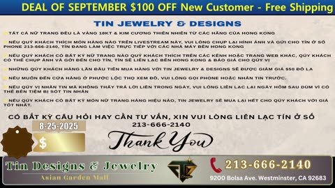 TIN JELWERY & DESIGNS 8-25-2025 | $100 OFF NEW CUSTOMER | FREE SHIPPING #tindesigns #welivecali