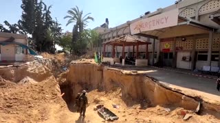 Israel shows tunnel under Gaza hospital, says it found Hamas chief's body