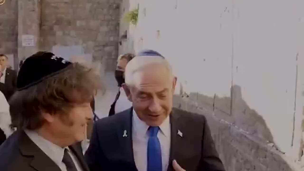 (June 10th) Argentina leader Javier Milei in Jerusalem with SATANYAHU!