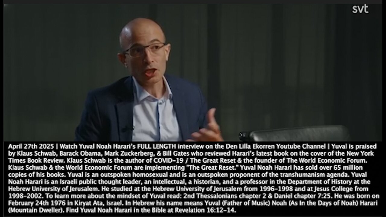 Yuval Noah Harari | "For the First Time In History There Is Something, That Can Create New Stories At Least On a Level With Human Beings & Perhaps Even Better." - 4/27/2025 + "An AI Created a Religion & Wrote a Holy Book."