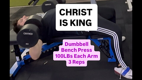 Dumbbell Flat Bench 100LBs Each Arm 3 Reps