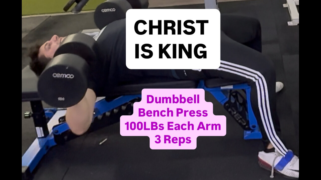 Dumbbell Flat Bench 100LBs Each Arm 3 Reps