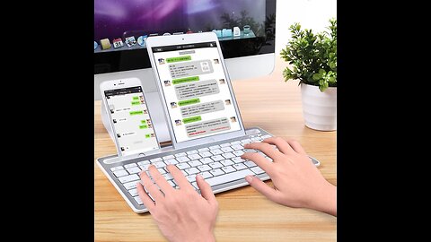 Portable Bluetooth Keyboard with Independent Switch - Turn Your Phone_Tablet into Laptop