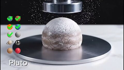 Crushing planets with hydraulic press in this AI ASMR oddly satisfying video