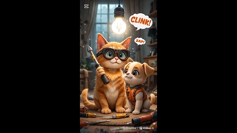 #orange cat and #cutepuppy work home electricity