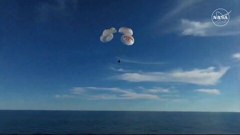 SpaceX Crew-9 Rescue Mission at Moment of Splashdown 1min clip