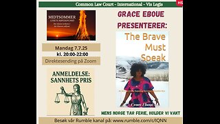 7.7.25: THE BRAVE MUST SPEAK med Grace Eboue