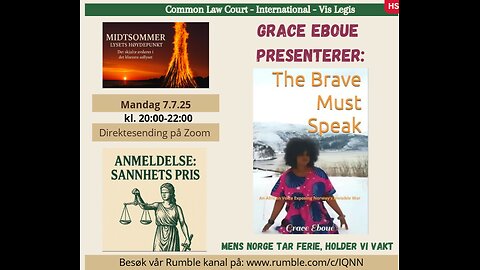 7.7.25: THE BRAVE MUST SPEAK med Grace Eboue