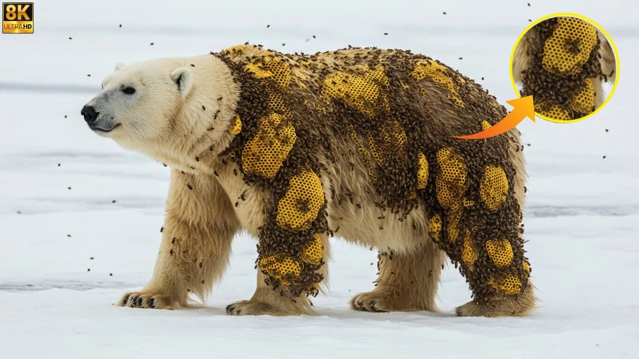 Saving a Polar Bear from a Swarm of Wasps – An Unbelievable Rescue! 🐻‍❄️🐝🔥