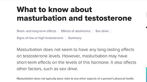 Masturbation and testosterone