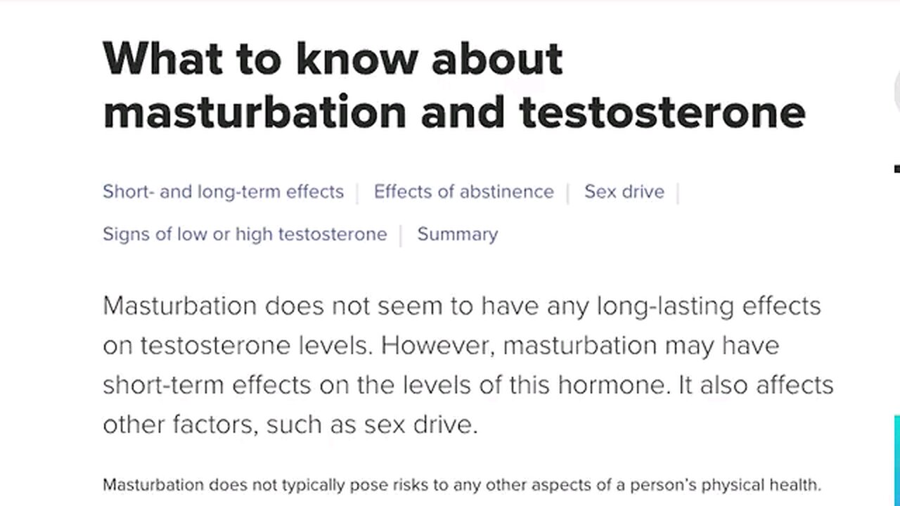 Masturbation and testosterone
