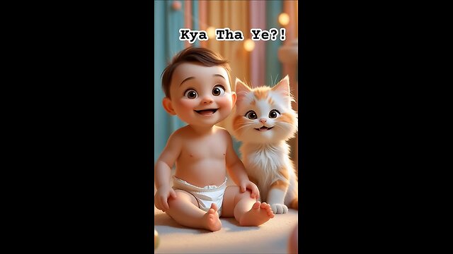 Baby and Kitten Get a Funny Surprise! 😂 | Fart Reaction Moment
