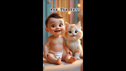 Baby and Kitten Get a Funny Surprise! 😂 | Fart Reaction Moment