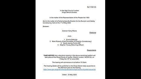 Hearing date to be fixed on the 13th June 2025 - we need TRUMP and Admin to know