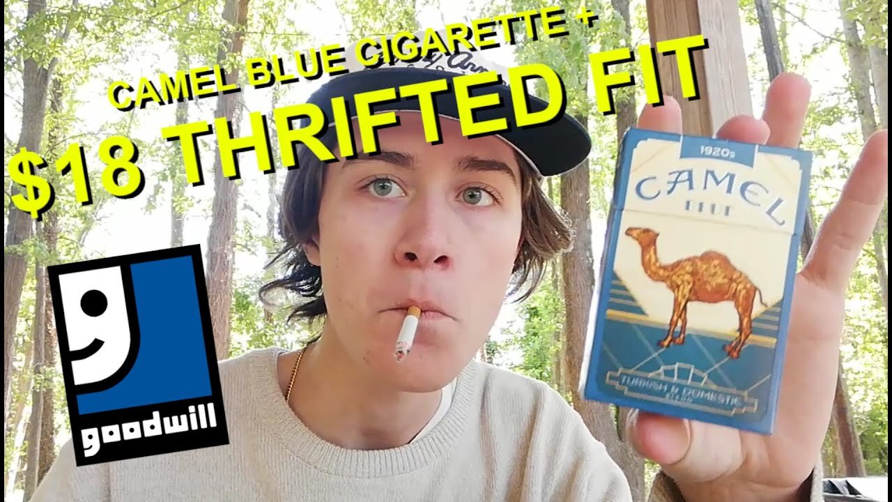 Smoking a Camel Blue Cigarette + $18 Thrifted Fit