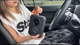 4-in-1 Car Jump Starter with Portable Air Compressor, Power Bank & Emergency Lighting