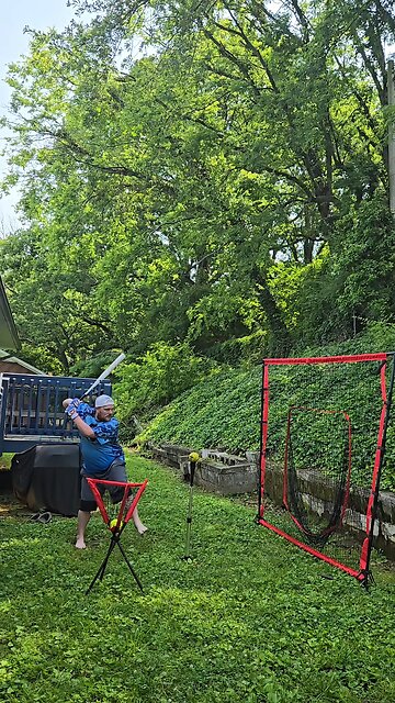 fat man falls down. softball bloopers