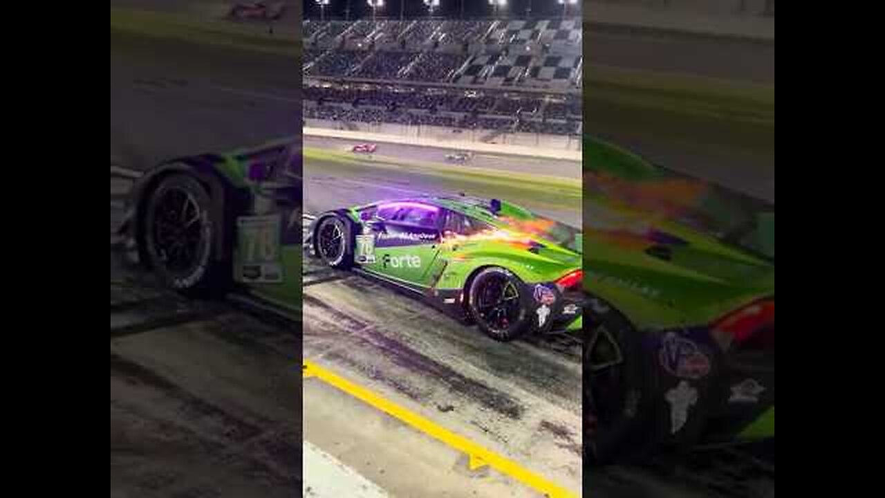LAMBO CATCHES fire 😰🔥 DURING PITSTOP AT DAYTONA! IMSA