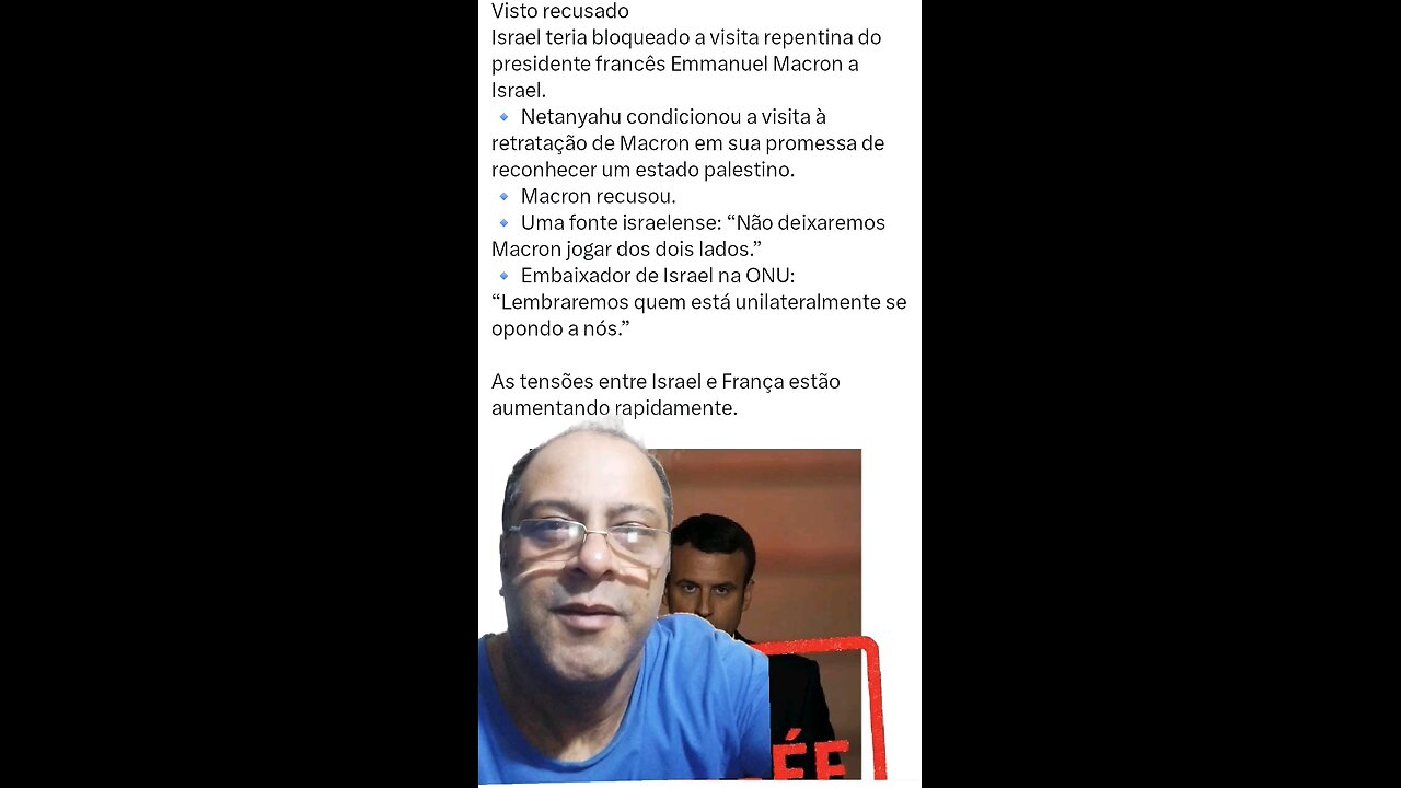 MACRON PERSONA NON GRATA EM ISRAEL