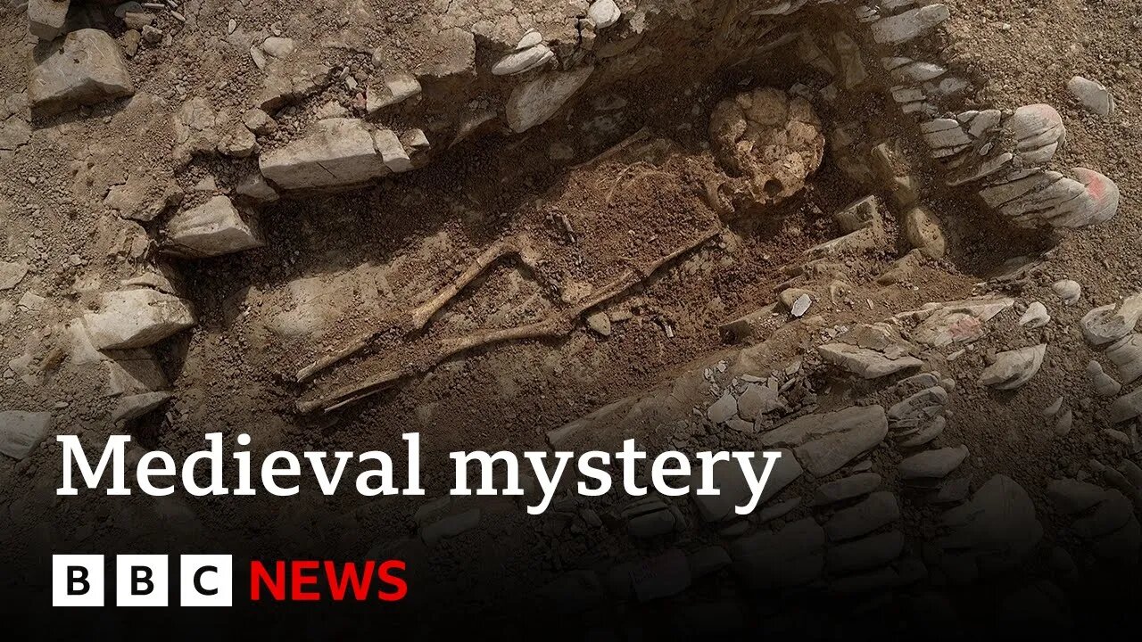 Mystery of medieval cemetery near UK airport runway deepens | BBC News
