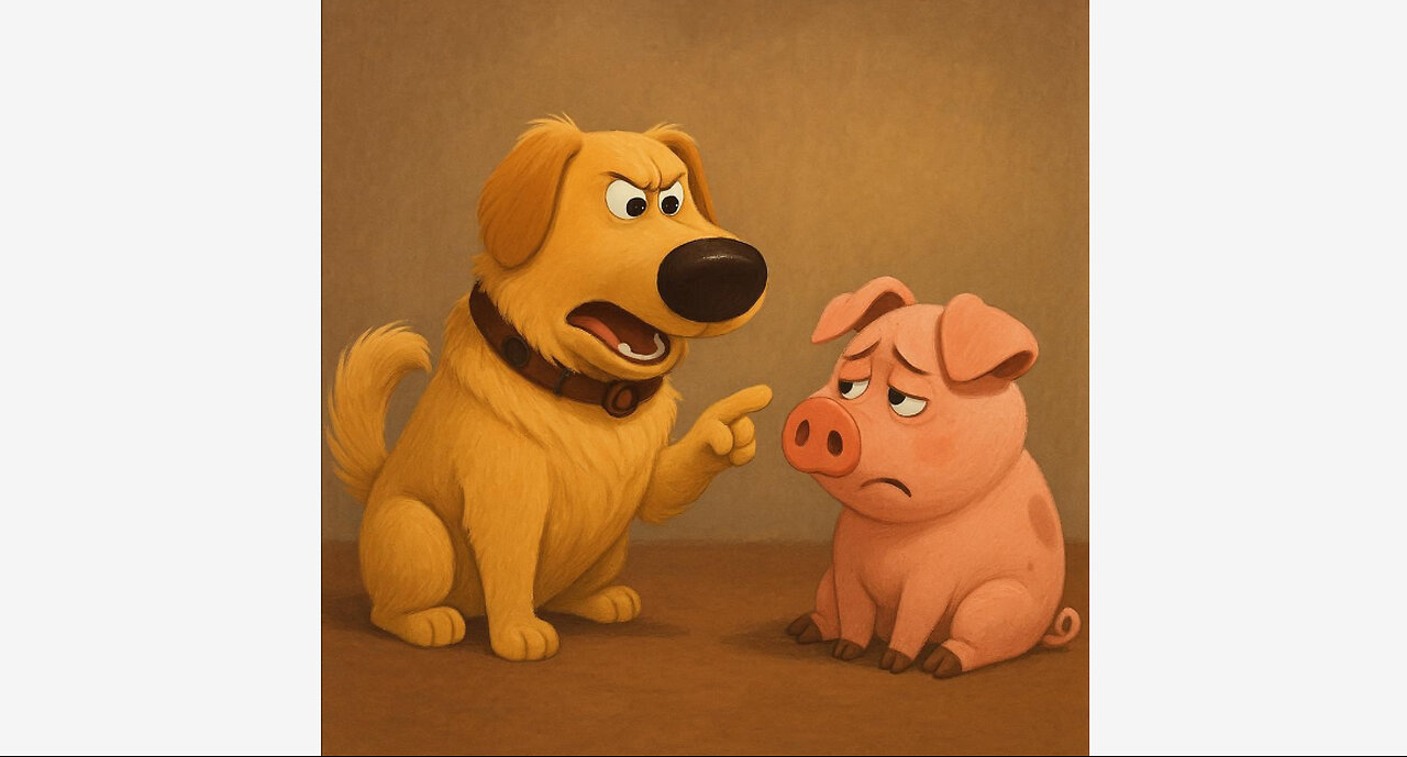 Sleepy Pig Disappoints Dog