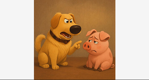 Sleepy Pig Disappoints Dog