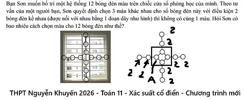 THPT Nguyễn Khuyến 2026: Xác suất: Bạn Sơn muốn bố trí một hệ thống 12 bóng đèn