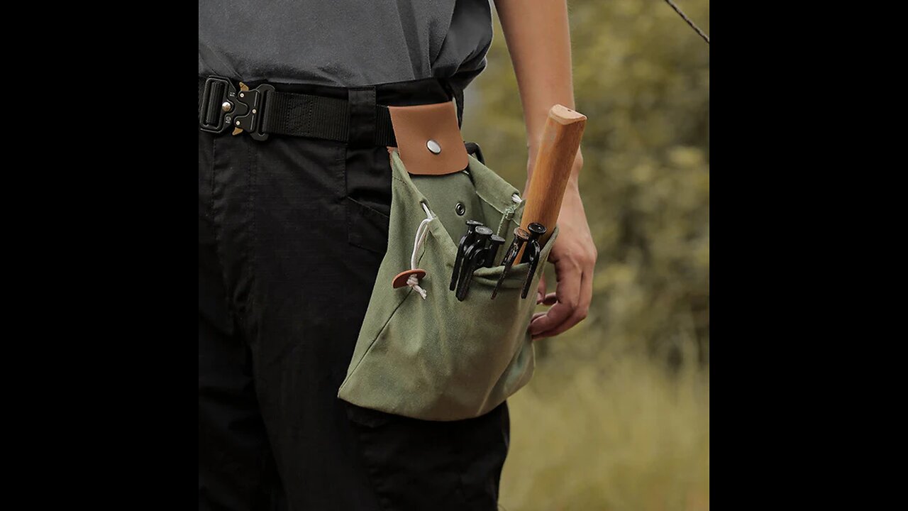 Outdoor Portable Waist Hanging Folding Canvas Storage Bag