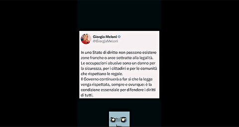 il post di Giorgia Meloni contro l'occupazione illegale della Palestina da parte dello stato sionista d'Israele ricordando ai sionisti che la legge di Mosè va rispettata interamente e che non esistono zone in cui la legge di Dio non ci sia...