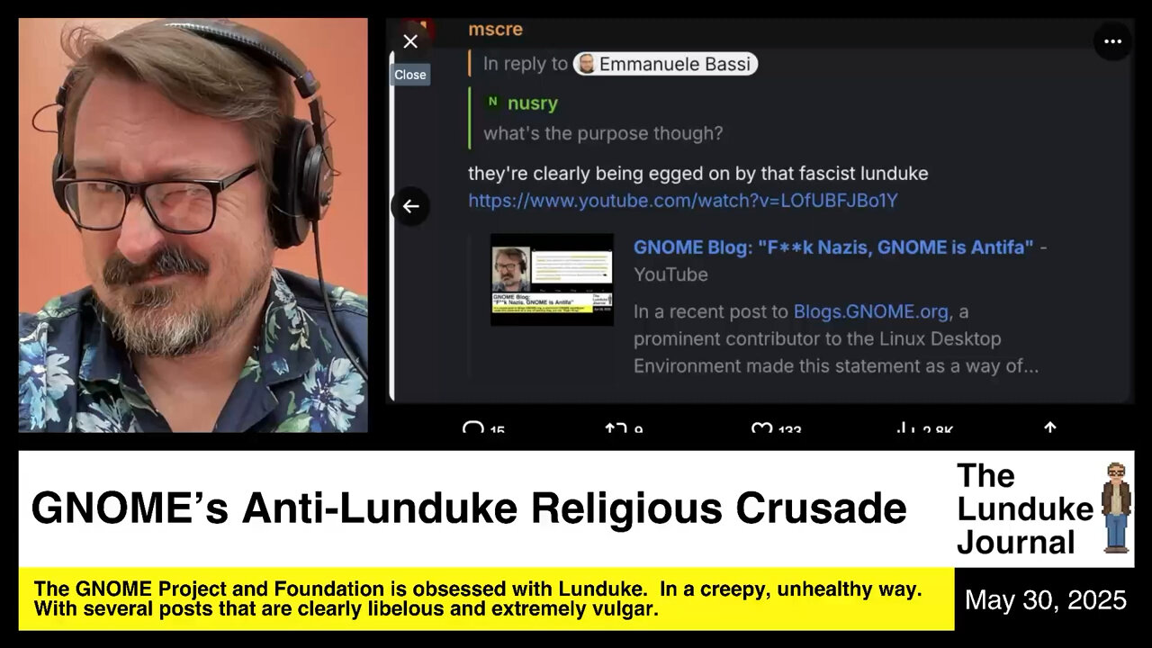 GNOME's Anti-Lunduke Religious Crusade