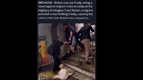 'Migrant' punched man holding baby - BABY FELL to floor - British men had enough