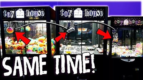 THREE CLAW MACHINE WINS AT THE SAME TIME?!
