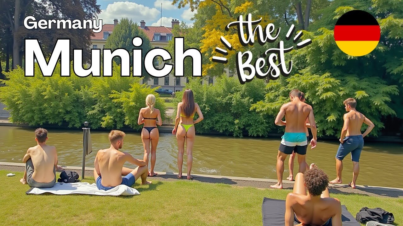 BEST of MUNICH English Garden BEACH 🏖️ Walking Tour | GERMANY | 4K HDR