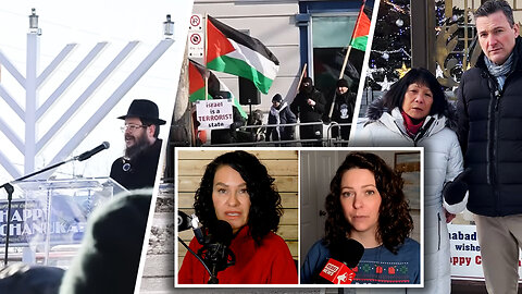 Anti-Israel mob protests menorah lighting event in Toronto