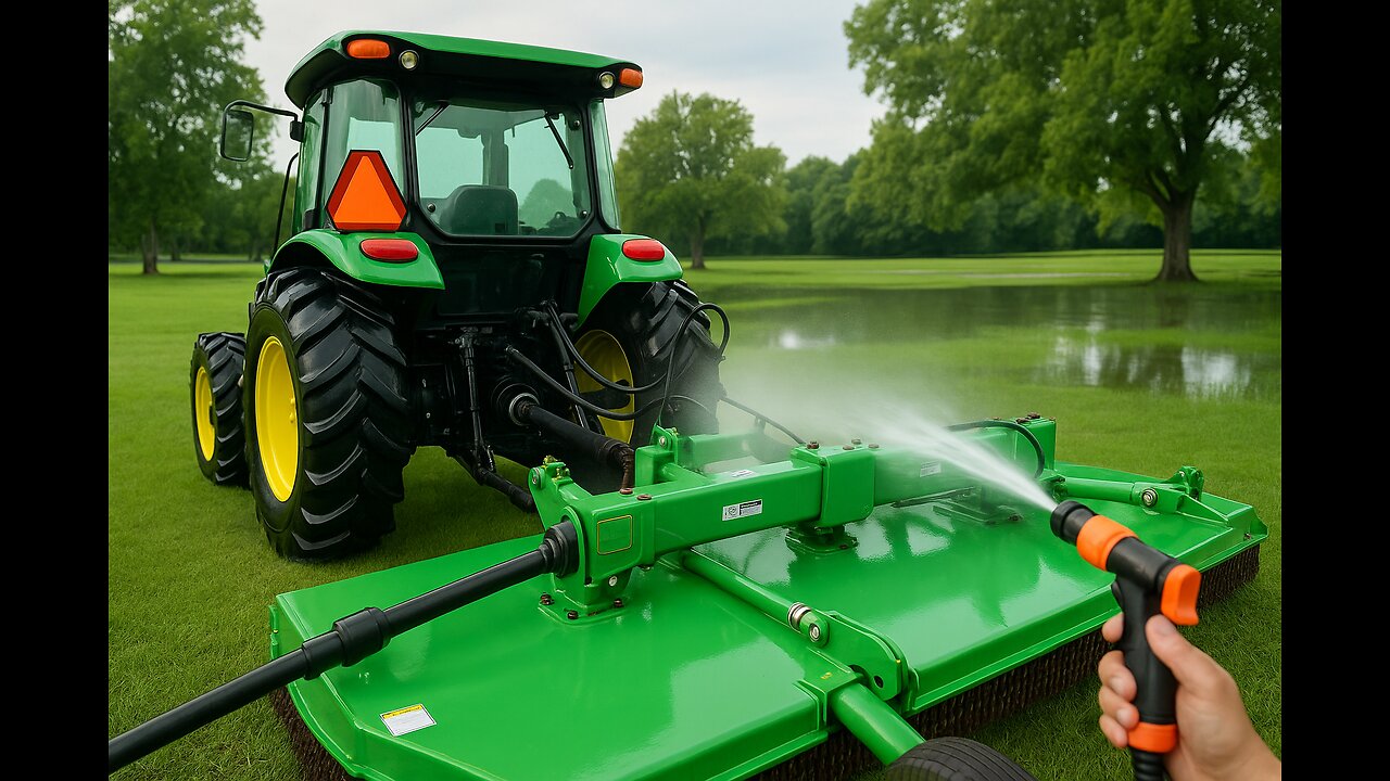 Cleaning a Tractor Blade After a Rainstorm – Satisfying AF!