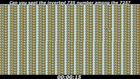 Inverted 735 number puzzle: Can you spot the inverted 735 number among the 725?