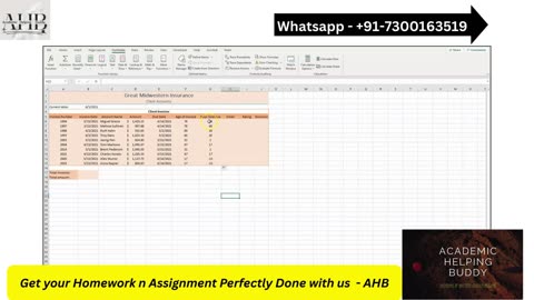SAM Project 1a: Module 3, Illustrated Excel, Great Midwestern Insurance #shellycashman #cengage