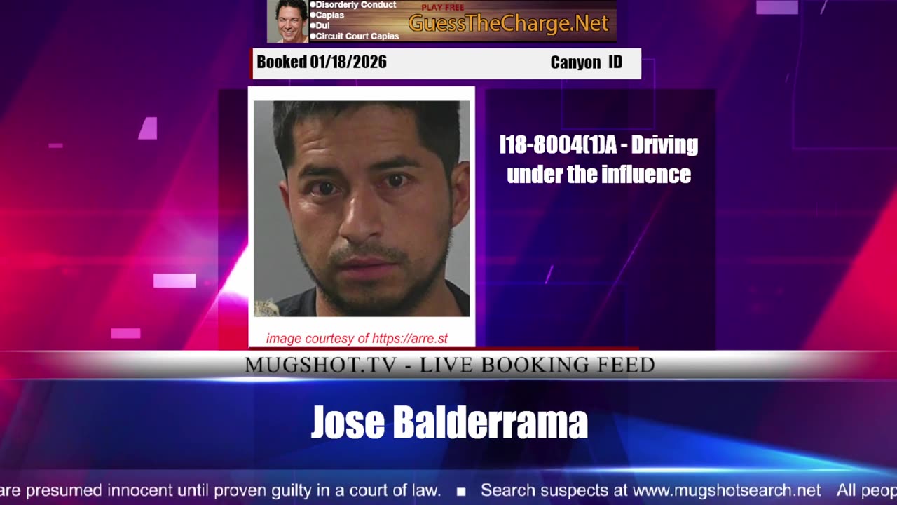 Mugshot TV - Live Arrest Booking Video Stream