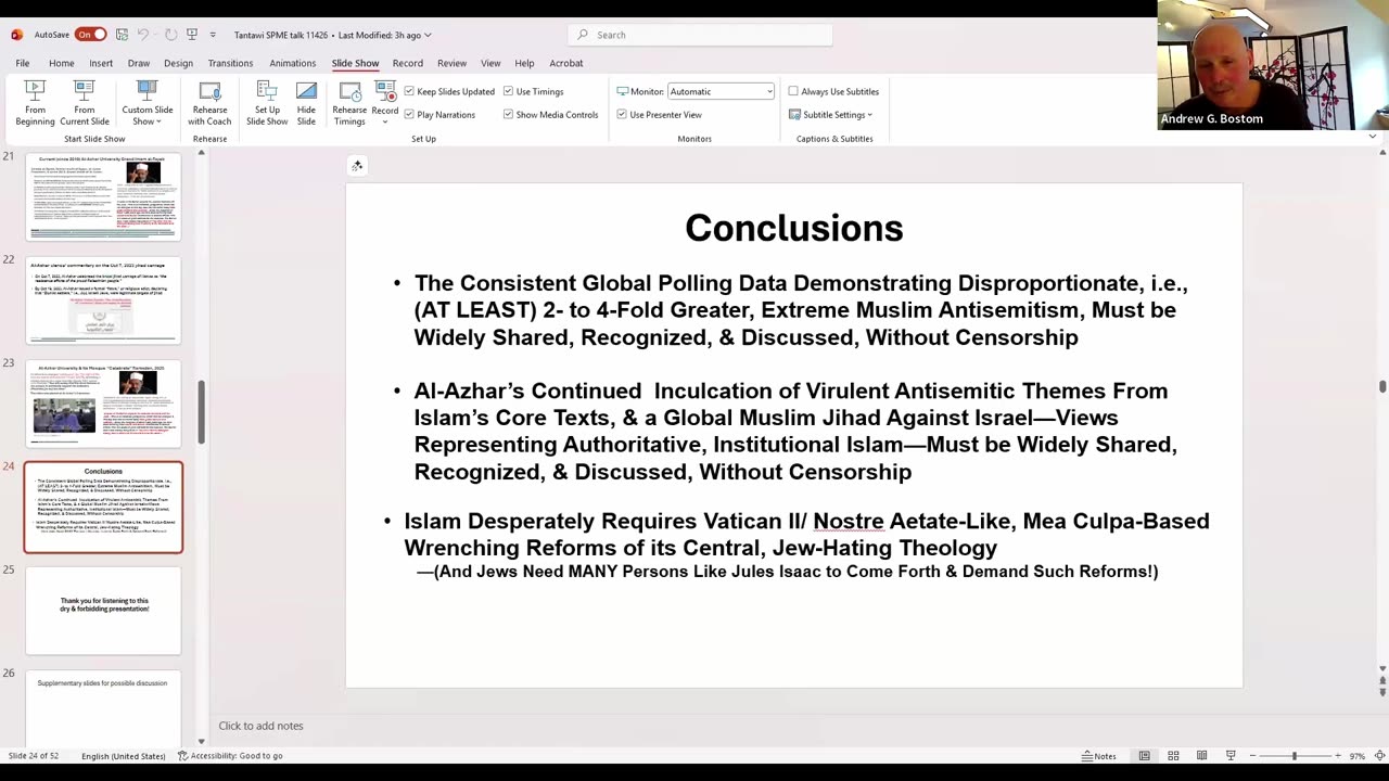 Dr. Andrew Bostom on the Muslim Brotherhood's Ideology, 1/14/26